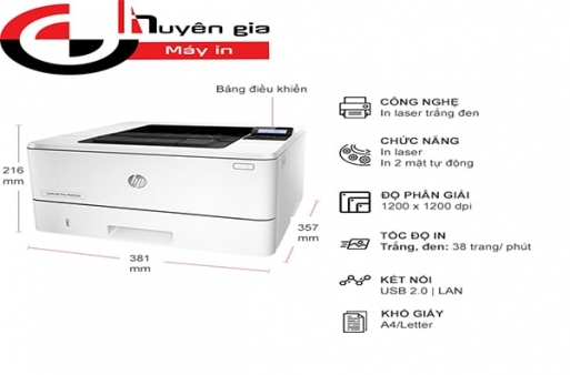 Máy in 2 mặt HP LaserJet Pro 400 Printer M402DN - in rõ nét từng con chữ